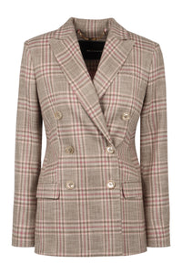 Prince of Wales checked double breasted jacket